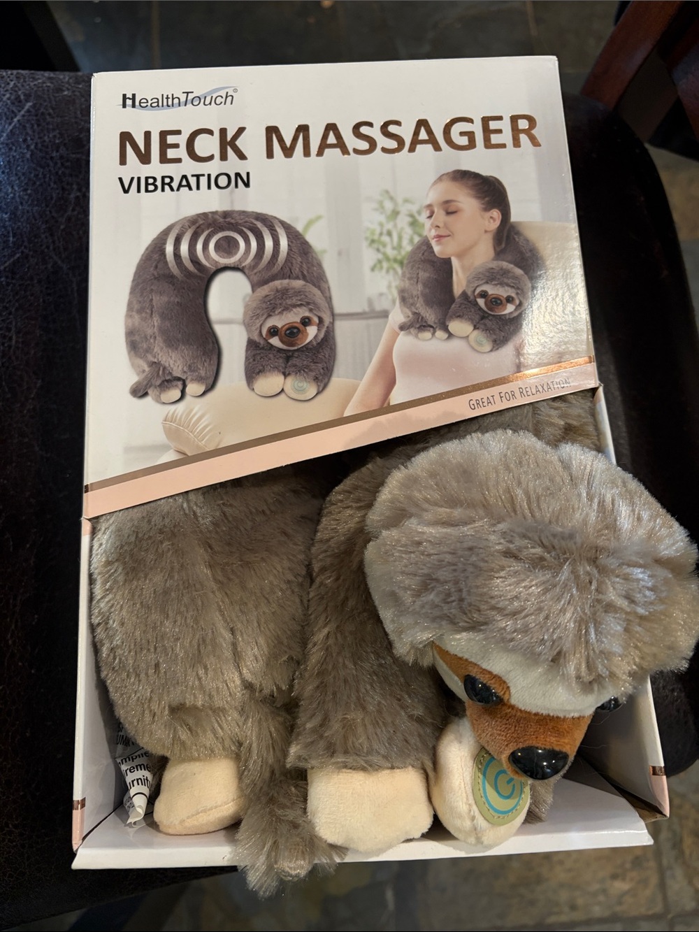 HealthTouch Gray Sloth Neck Massager with Vibration